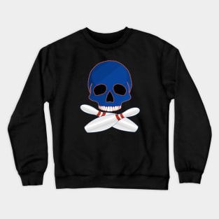 Bowling Ball Skull and Crossed Bowling Pins Crewneck Sweatshirt